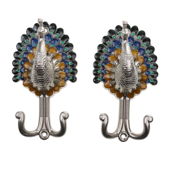 Ganchos de Pared Injueey de Pavo Real Doble de Metal