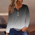 thumbnail image 2 of BangWanChi Womens Blouses for Work Long Sleeve Women's Casual Gradient Long Sleeve V-Neck Tops, 2 of 5