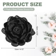 thumbnail image 2 of Pinzas para el cabello con flores, broche de rosa de satén, pinza floral para mujeres en bodas, 2 paquetes y negro, 2 of 7