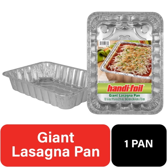 Handi-Foil 13.5 x 9.6" Aluminum Giant Rectangular Lasagna Pan, 1 Count