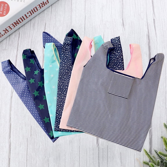 HONMEET 6-Pack Reusable Oxford Fabric Tote Bags, Large Capacity Handheld Shopping Bags in Assorted Colors for Daily Use