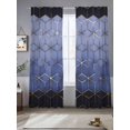 thumbnail image 2 of Blue Geometric Sheer Curtains 84 Inch Length 2 Panels Set, Ombre Modern Abstract Art Voile Window Treatment Rod Pocket Curtains Sheers Drapes for Bedroom/Living Room/Kitchen 52"x84"x2, 2 of 7