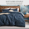 thumbnail image 3 of U by Bedsure Comforter Set, Boho Tufted Shabby Chic Bedding Comforter Set, 2 Pieces Vintage Farmhouse Bed Set for All Seasons, Soft Bedding Set with 1 Pillow Sham,Twin,Navy, 3 of 6