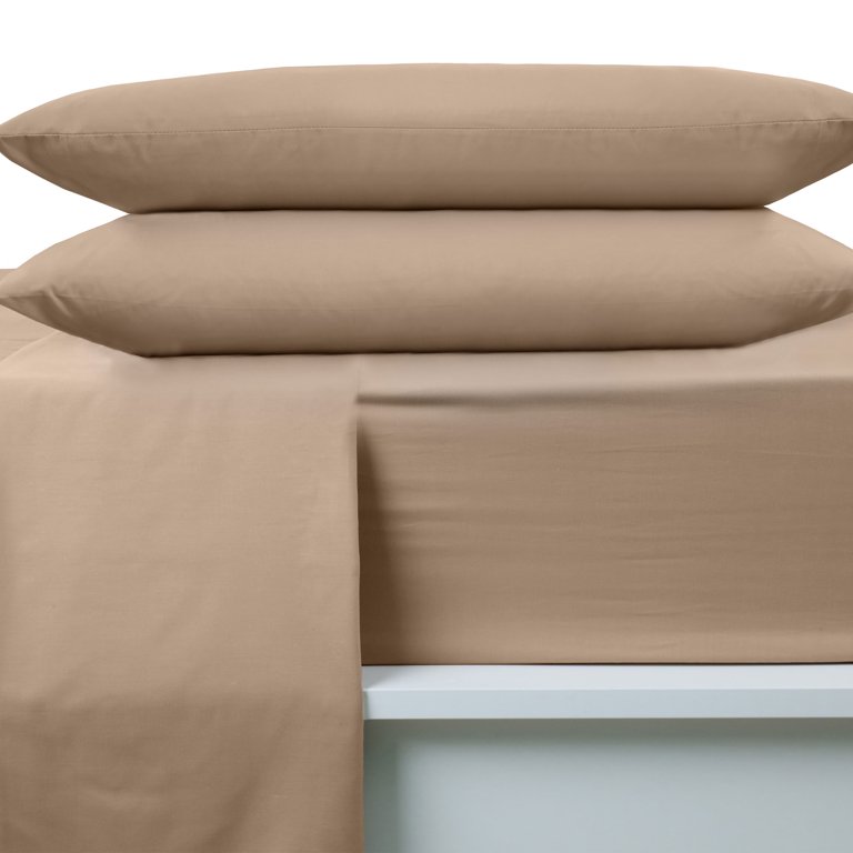 Martex 400 Thread Count Solid Sateen Cotton Ivory Full Sheet Set