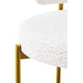 thumbnail image 4 of LivinVeluris Counter Bar Stools Set of 2, Modern Bar Stools, Round Kitchen Counter Stool, Boucle Stool with Black Metal Legs, Footrest Stool (Set of 2) (Cream White/Gold Legs), 4 of 7