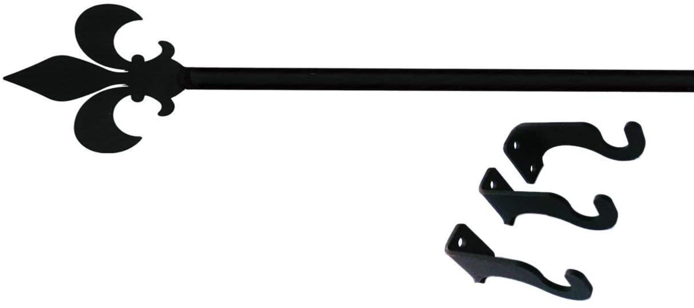 MilcTabe Indoor Decorative Fleur de lis Curtain Rod with Hardware