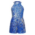thumbnail image 2 of Niños Halter lentejuelas brillantes gimnasia Ballet danza Shorty Unitard chicas adolescentes actuación Jazz moderno trajes de baile latino Jazz, 2 of 3