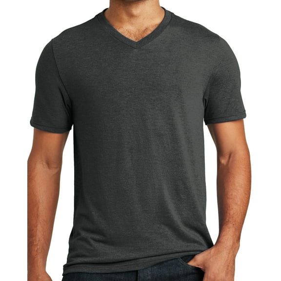 Mens Lighweight TriBlend V-neck Tee Shirt, Black Frost, Medium