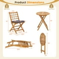 thumbnail image 4 of Aimee Lii 3 Pieces Acacia Wood Patio Bistro Set with Cushions, Modern Patio Furniture for Outdoor Backyard Pool Deck-Gray, 4 of 10