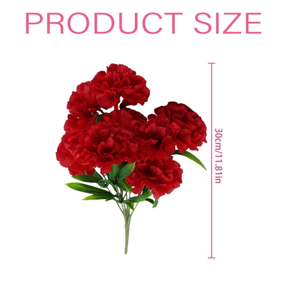 Artificial Green Silk Carnation Bouquet for Wedding Home Outdoor Teacher Mother Day Gift