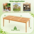 thumbnail image 3 of Costway 8-Person Outdoor Acacia Wood Dining Table with 1.96" Umbrella Hole Rectangular, 3 of 10