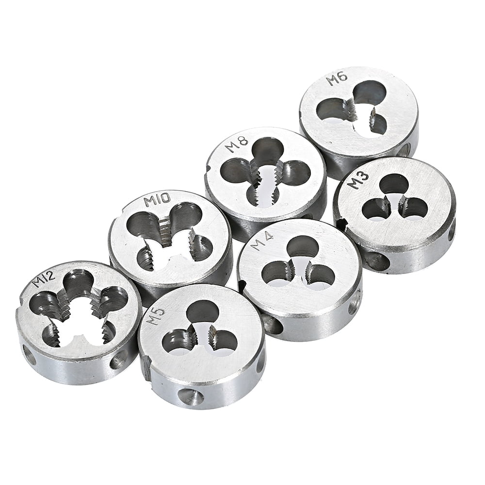 Threading 32 PCS HSS Tap And Die Set Metric Wrench Cut M3- Hand Threading Tool Tungsten Carbide Tap Die Screw Thread Making Tool Bit Set Engineer Kit With Metal Case