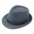 thumbnail image 2 of Unisex Classic Vintage Retro Fedora Hat with Black Band Fashion Casual Jazz Plaid Cap, 2 of 8