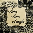 thumbnail image 2 of Grey, Jace 26x26 Black Ornate Wood Framed with Double Matting Museum Art Print Titled - Live Love Laugh, 2 of 4