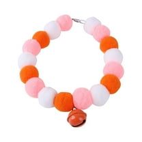 kladzum Dog Pearls Necklace Collar Pet Collar Elastic Plush Ball High Elastic Belt Copper Bell Pet Gift Pet Puppy Jewelry Accessory