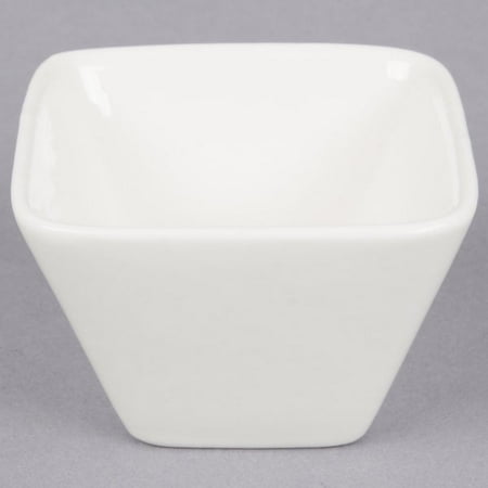American Metalcraft PORB29 4 oz. White Square Porcelain Sauce Cup