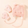 thumbnail image 3 of SPRING PARK 1 Set Newborn Winter Plush Balls Beanie Hat Gloves Set ,Infant Toddler Warm Knitted Hats Glove for Outdoor, 3 of 5