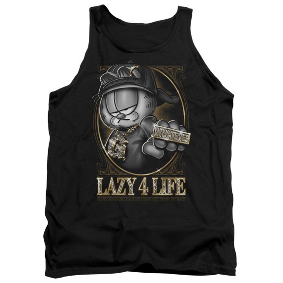 Garfield Lazy 4 Life Adult Tank Top Black