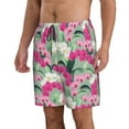 thumbnail image 2 of Kdxio Orchids Flowers Pattern Mens Casual Shorts - Drawstring Summer Beach Sports Shorts for Men, 2 of 9