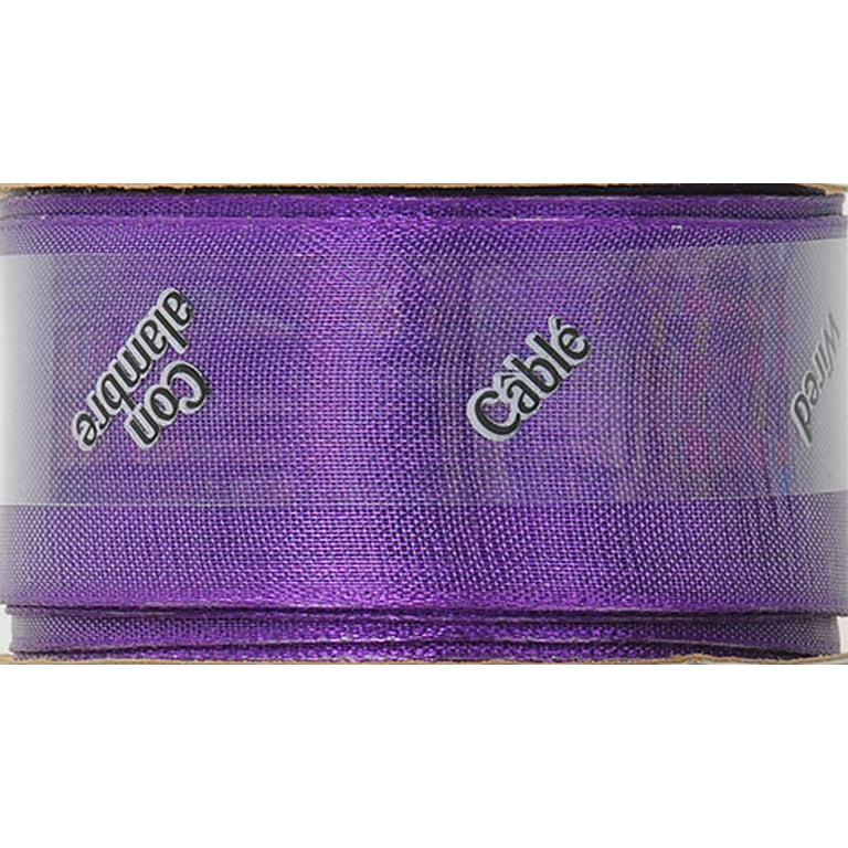 Offray Ribbon, Lavender Purple 2 1/2 inch Wired Edge Sheer Metallic Ribbon  for Wedding, Crafts, and Gifting, 9 feet, 1 Each - DroneUp Delivery