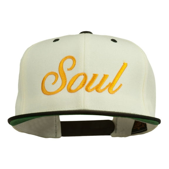 Soul Embroidered Snapback Cap - Natural Black OSFM