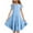 Blue, variant on New Girls Dresses 10-12 Trendy Solid Short Sleeve Casual Dresses Round Neck Knee Length Dress With Pocket Quick Drying Dresses For Kids Girls