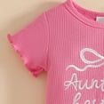 thumbnail image 4 of UAYOTSE Toddler Baby Girl Clothes 3 6 12 18 24 Month 2T 3T Summer Outfit Embroidery Daddy's Girl Shirts + Shorts Set,Sizes 12-18 Months, 4 of 7
