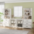 thumbnail image 4 of RichYa Kitchen Pantry Cabinet Set of 4,111" W Buffet Sideboard Coffee Bar with Glass Door Hutch,Modular Storage Cabinets with Shelves & Drawers for Dining Room,White(CGGC), 4 of 10