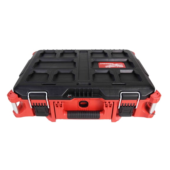 Milwaukee PACKOUT 22 in Medium Modular Tool Box (48-22-8424) – 75 lb Capacity, IP65 Weather Seal, Metal Reinforced Corners