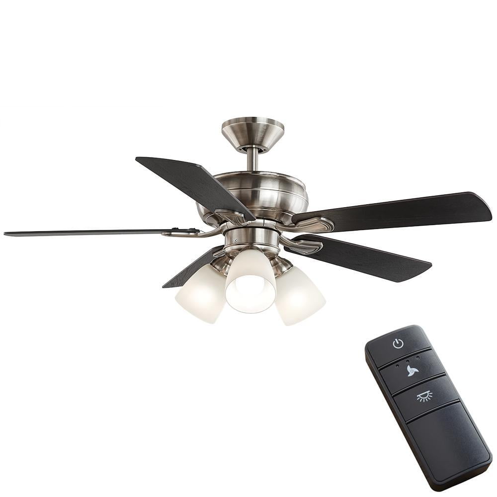 36 in White Ceiling Fan 6 Reversible Matte Blades Remote Control Angle Mount 