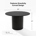 thumbnail image 5 of MAYEERTY 46" Round Wood Dining Table for 4-6 People, Modern Kitchen Table with Heavy Duty Wood Base, Black, 5 of 7
