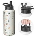 thumbnail image 1 of Pet Pattern Insulated Water Bottle with Paw Print - 18/8 Stainless Steel Construction & Copper Layer Technology, 1 of 6