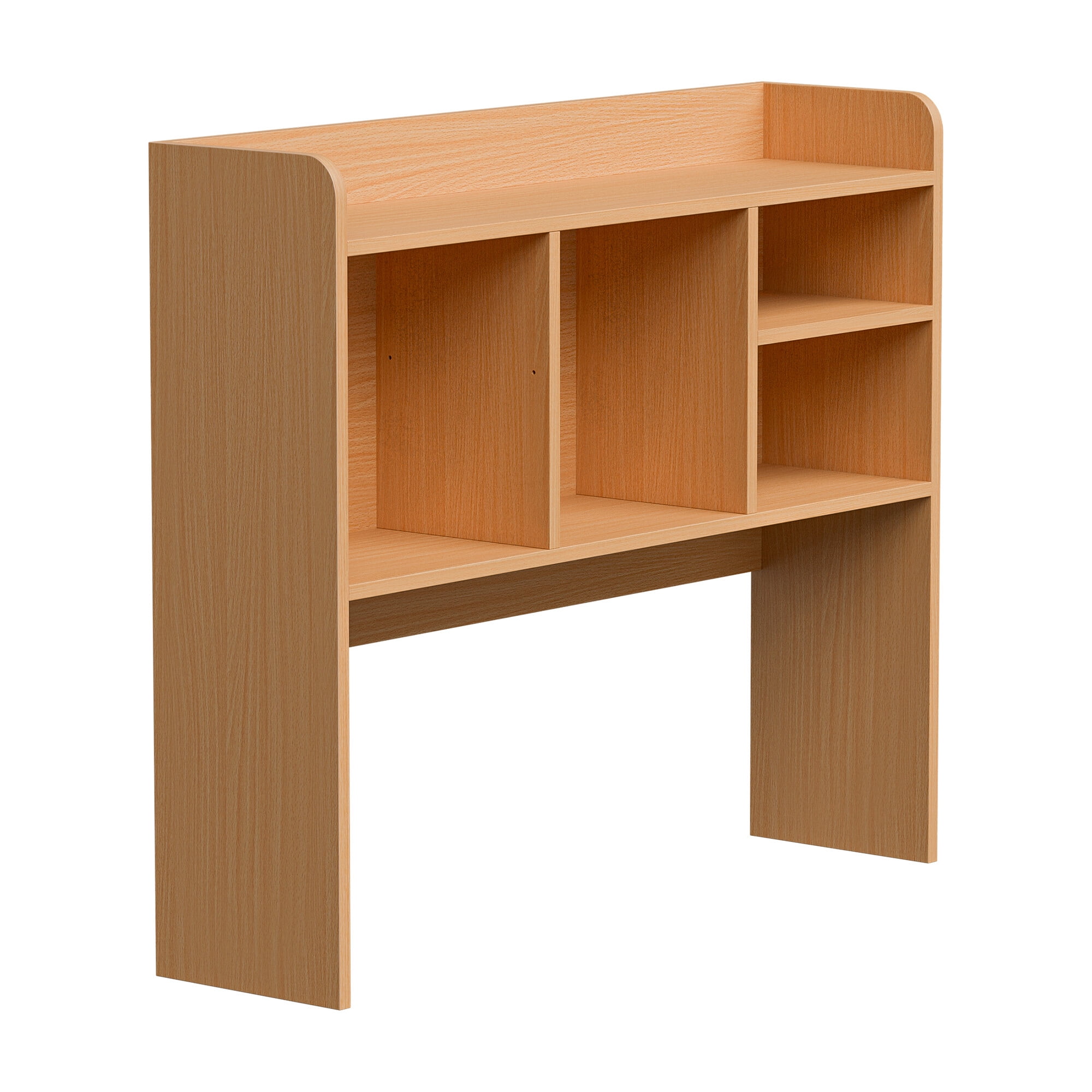 ZENSTYLE Freestanding Desk Organizer Tabletop Bookshelf with 4 Shelves Wood Frame Natural
