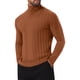 thumbnail image 4 of Suéteres de cuello alto para hombres INSPIRE CHIC, de color sólido, suéteres de punto cálidos, talla 2XL, marrón, 4 of 6