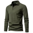 thumbnail image 2 of Men Casual Solid Color V Neck Lapel Long Sleeve Base Shirt for Everyday Comfort and Versatile Layering, 2 of 5