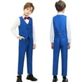 thumbnail image 6 of Lycody 6pcs Boys Suit Set Slim Fit Kids Formal Suits  for Teen and Kids Toddler Tuxedo Wedding Ring Bearer Outfit Prom Party Classic Suits, 6 of 7