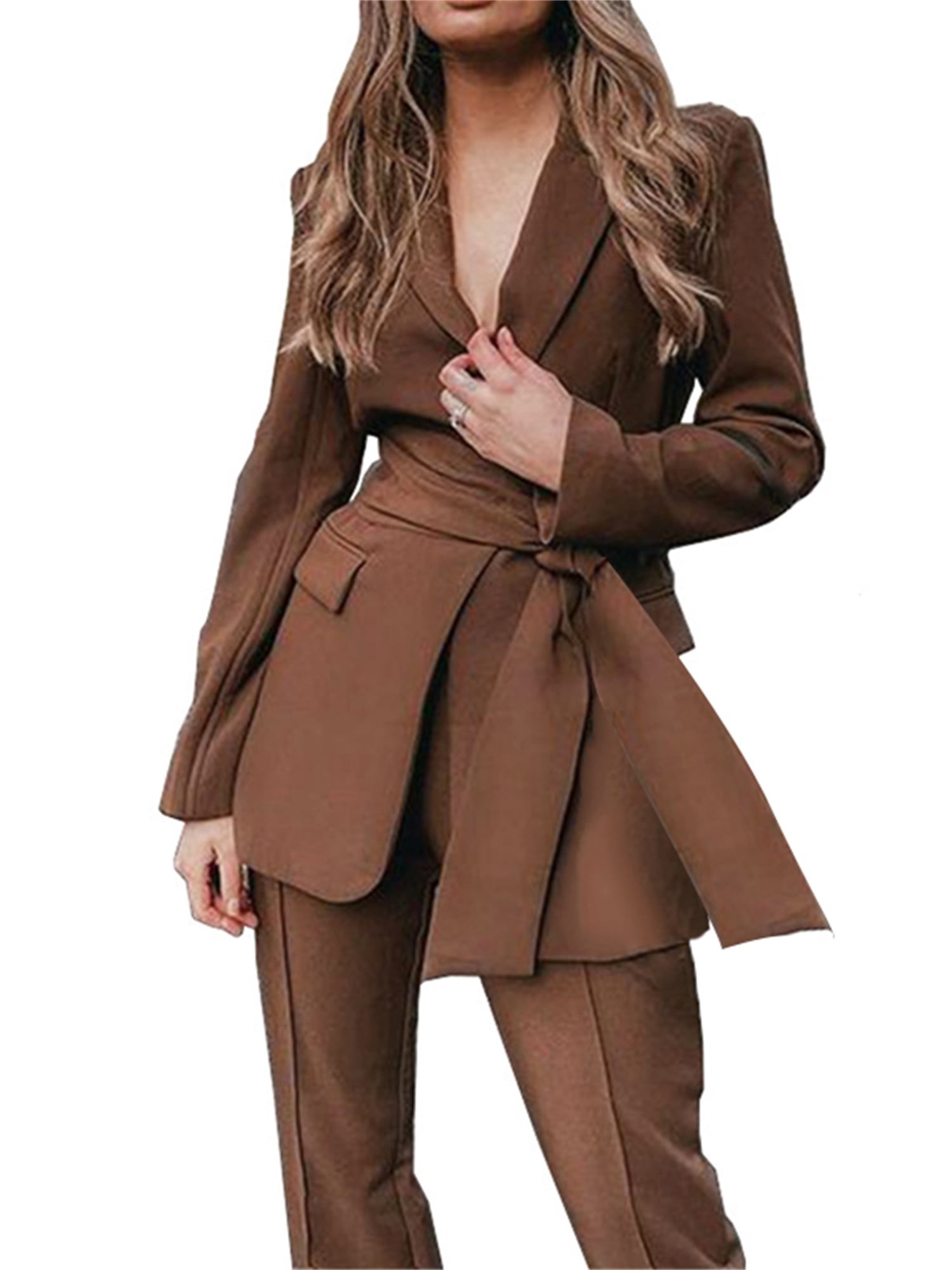 Blazer Coat High-Quality 2 Button Dark Brown Suit Wide Leg 22 Inch Pleated Pants Side Vented  Jacket main image 0