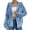 Blue Coat for Women, variant on Women’s Hooded Fleece Cropped Jacket Texture Pouch Pocket Cozy for Loungewear Casual Dates Cold Seasons Blue XXL