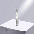 thumbnail image 2 of Vnox-collares personalizados de 1 a 2 lados para hombre, colgante de barra Mobius de acero inoxidable, Color negro plateado, cuello Simple de Metal, regalo de joyería, 2 of 4