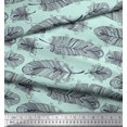 thumbnail image 2 of Soimoi Green Poly Georgette Fabric Tribal Feather Print Fabric by the Yard 52 Inch Wide, 2 of 3