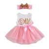2PCS/Set Toddler Baby Girls Birthday Outfits Donut Tutu Skirt + Headband Dress Set