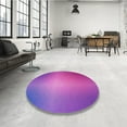 thumbnail image 4 of Ahgly Company Machine Washable Indoor Round Transitional Purple Area Rugs, 5' Round, 4 of 7