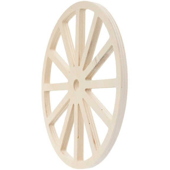 VERDANVERSE Vintage Wood Wheel Decor Beige Wood 1Pack