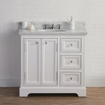 Water Creation Derby 36" Wood Single Bathroom Vanity in Pure White/Chrome