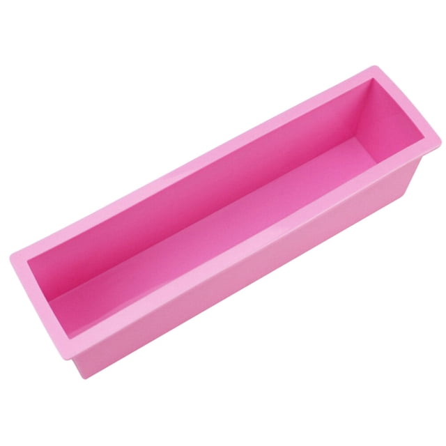 WORGEOUS Molde de silicona rectangular flexible para pan de jabón, herramienta de bricolaje para suministros de fabricación de pasteles de jabón (color aleatorio, tamaño grande)