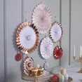thumbnail image 6 of Efavormart Set of 8 Rose Gold/Gold Paper Fan Decorations Paper Pinwheels Kit - 4" | 8" | 12" | 16", 6 of 11