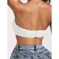 thumbnail image 6 of WCJM Bra Lace Strapless Bra for Women Push Up Lightly Padded Balconette with Clear Straps Multiway(White,XL), 6 of 6