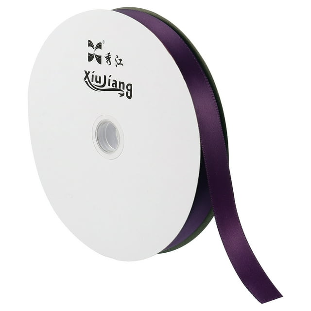 Unique Bargains 0.79' x 100 Yards Double Face Decorate Crafts Roll Satin Ribbon Dark Purple
