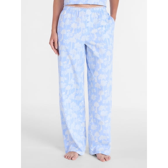 Joyspun Women's Poplin Pajama Pants, 31'' Inseam, Sizes XS-3X