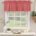 thumbnail image 2 of Vintage Coral Red Curtain Valances for Windows, Kitchen Valance Window Treatments Panel 2 Pack, Farmhouse Retro Solid Color Linen Texture Rod Pocket Short Curtains for Bathroom Bedroom 42 x 12 Inch, 2 of 8